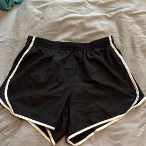 Nike Black Athletic Shorts with White Accents